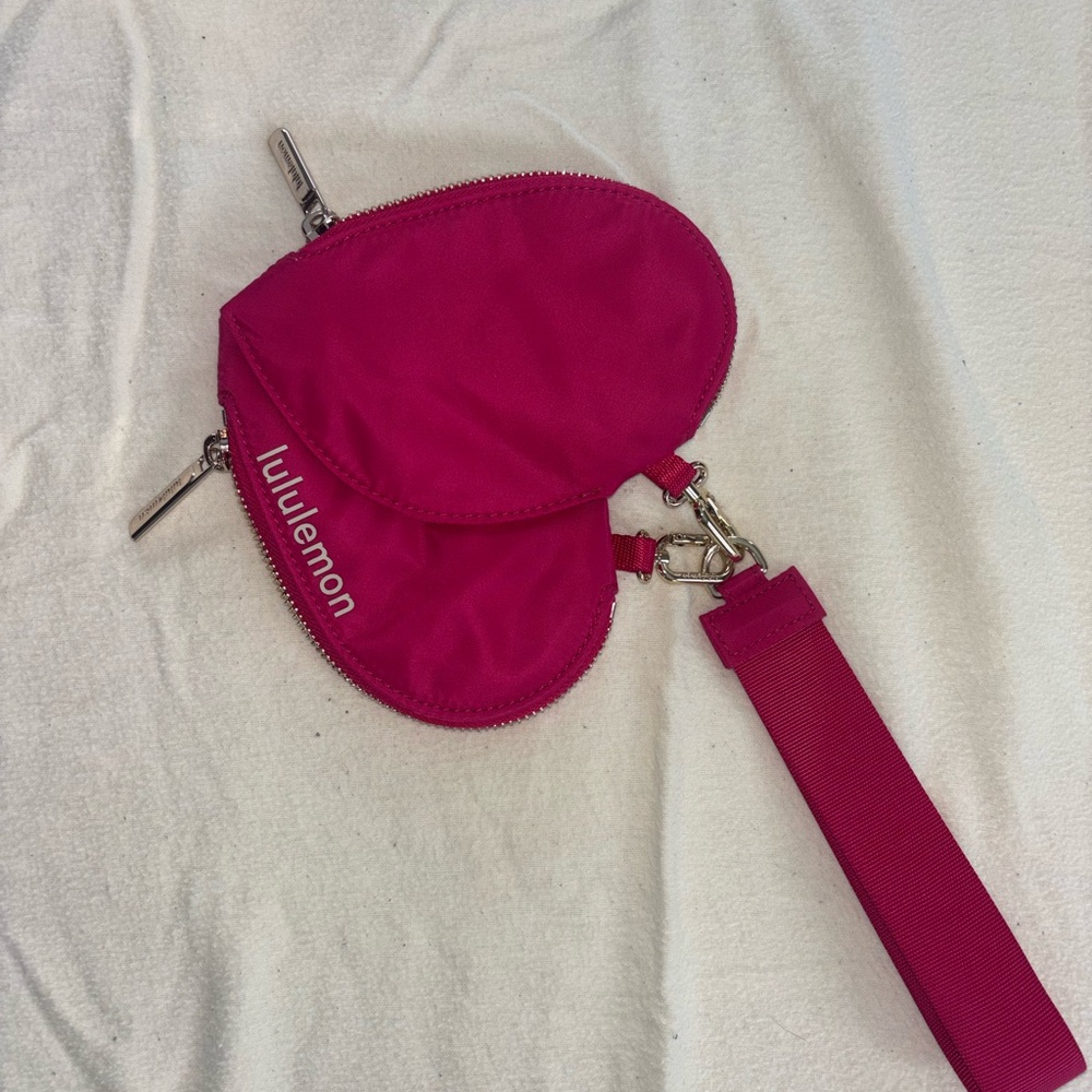 lululemon athletica Heart-Shaped Wristlet Pouch in Bright Pink